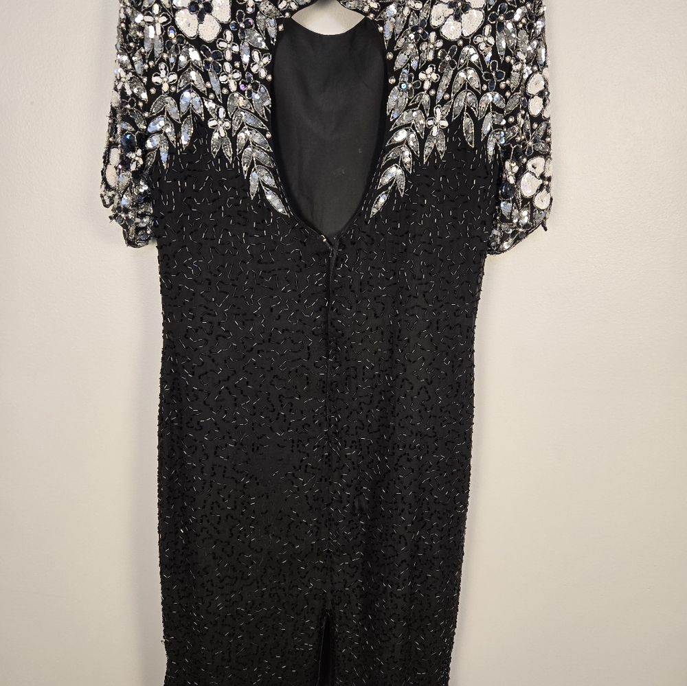 Stenway Black Beaded Short Sleeve Dress - Picture 3 of 6